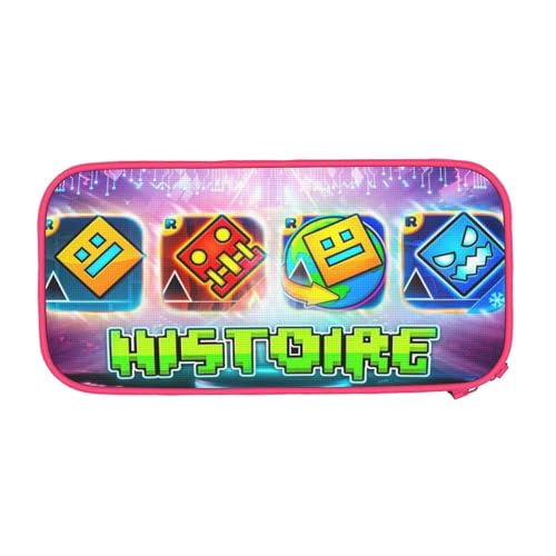 YINGD Geometrie Dash Federmäppchen mit großem Fassungsvermögen, ästhetisches Stifteetui, Schulbedarf, Organizer, mehrere Fächer, mehrfarbig, Europäischer und amerikanischer Stil, Retro, modern von YINGD