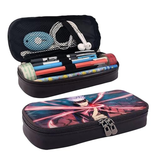 YINGD Gojo Satoru Jujutsu Kaisen Federmäppchen, braunes Leder, Stiftetasche, Schüler-Schreibwaren-Beutel, Organizer, für Schule, Bürobedarf für Kinder, Teenager, Erwachsene YINGD Gojo Satoru Jujutsu Kaisen Federmäppchen, braunes Leder, Stiftetasche, Schüler-Schreibwaren-Beutel, Organizer, für Schule, Bürobedarf für Kinder, Teenager, Erwachsene von YINGD