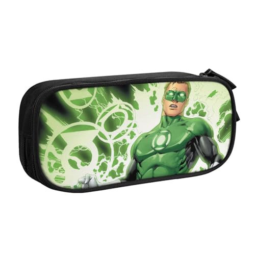 YINGD Green Lantern The Animated Series Federmäppchen, auslaufsichere Innenseite, Oxford-Tuch mit Reißverschluss für Tintenstifte, Lippenstifte, kleine Gegenstände, mehrfarbig, Europäischer und von YINGD