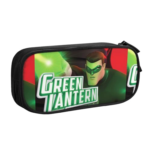 YINGD Green Lantern The Animated Series Federmäppchen für Kinder und Erwachsene, strapazierfähiges Polyester mit 5 Stifthaltern und Netz-Organizer (waschbar), mehrfarbig, Europäischer und von YINGD