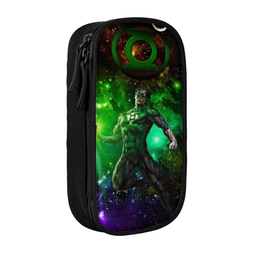 YINGD Green Lantern The Animated Series Federmäppchen für Kinder und Erwachsene, strapazierfähiges Polyester mit 5 Stifthaltern und Netz-Organizer (waschbar), mehrfarbig, Europäischer und von YINGD