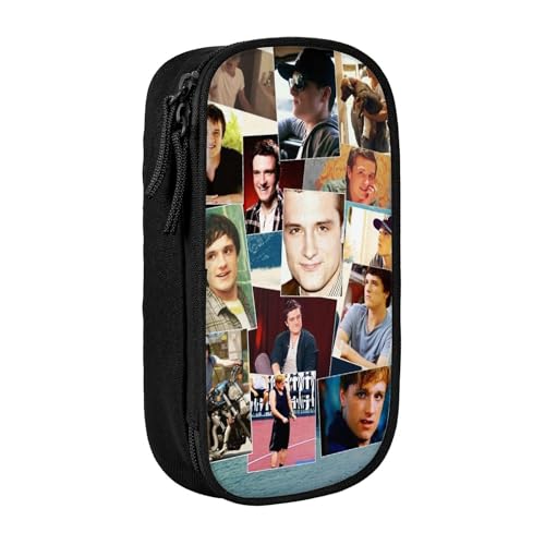 YINGD Großes Federmäppchen, abstraktes Weihnachts-Karomuster, Schwarz , 21x10.5x5cm, Taschen-Organizer von YINGD