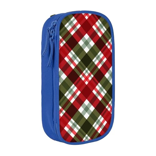 YINGD Großes Federmäppchen, abstraktes Weihnachts-Karomuster, mehrfarbig, Europäischer und amerikanischer Stil, Retro, modern von YINGD