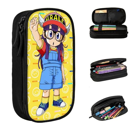 YINGD Großes Federmäppchen, handgezeichnetes Dia De Muertos-Muster mit Reißverschluss, großes Fassungsvermögen, Schwarz , 21x10.5x5cm, Taschen-Organizer von YINGD