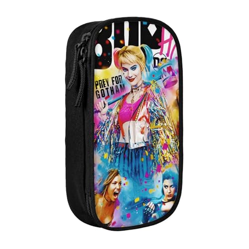 YINGD Harley Quinn Poster-Film-Federmäppchen, großes Fassungsvermögen, doppellagig, für Schule, Schreibwaren, Organizer, Bürobedarf, Stifteetui für Kinder und Erwachsene, mehrfarbig, Europäischer und YINGD Harley Quinn Poster-Film-Federmäppchen, großes Fassungsvermögen, doppellagig, für Schule, Schreibwaren, Organizer, Bürobedarf, Stifteetui für Kinder und Erwachsene, mehrfarbig, Europäischer und von YINGD