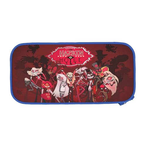 YINGD Hazbin Hotel Federmäppchen mit großem Fassungsvermögen, ästhetisches Stiftetui, Schulbedarf, Organizer, mehrere Fächer, Schwarz , 21x10.5x5cm, Taschen-Organizer von YINGD