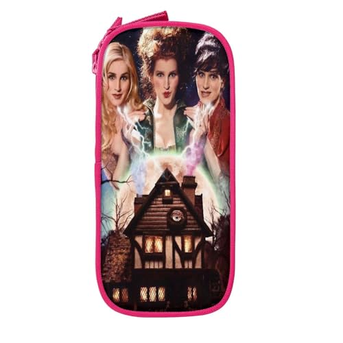 YINGD Hocus Pocus Federmäppchen mit großem Fassungsvermögen, großes Federmäppchen mit Reißverschluss, Organizer-Etui, Schwarz , 21x10.5x5cm, Taschen-Organizer von YINGD