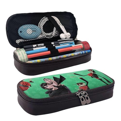 YINGD Hotel Transsilvanien Federmäppchen für 2 Stifte, Leder, Make-up-Kosmetiktasche, Schreibwaren, Stiftebox, SYS584, Schwarz , 21x10.5x5cm, Taschen-Organizer von YINGD