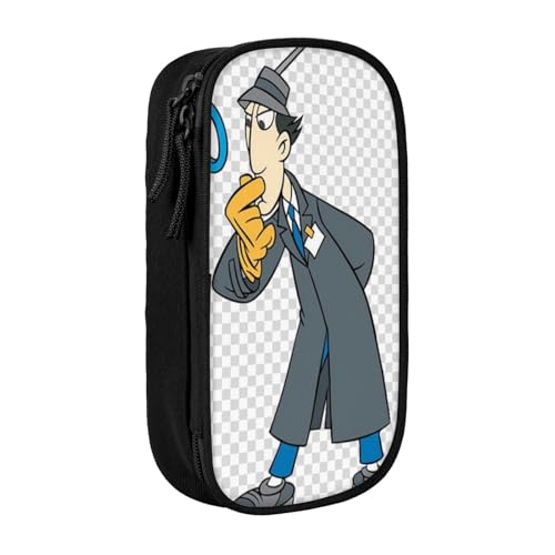 YINGD Inspector Gadget Federmäppchen für Kinder und Erwachsene, strapazierfähiges Polyester mit 5 Stifthaltern und Netz-Organizer (waschbar) von YINGD