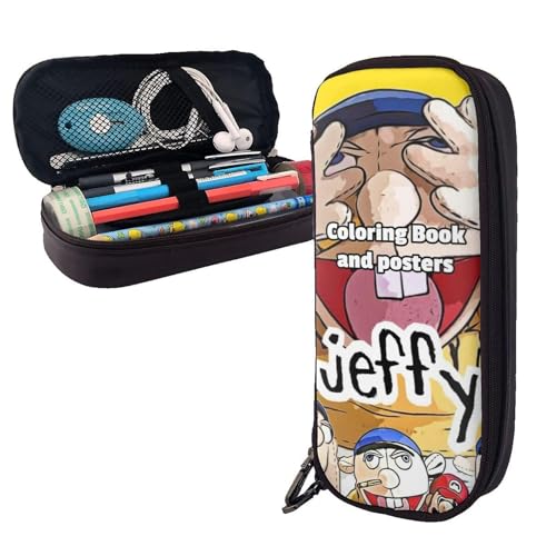 YINGD Jeffy Puppet Spielzeug-Federmäppchen, braunes Leder, Stiftetasche, Schüler-Schreibwaren-Beutel, Organizer, für Schule, Bürobedarf für Kinder, Teenager, Erwachsene, Schwarz , 21x10.5x5cm YINGD Jeffy Puppet Spielzeug-Federmäppchen, braunes Leder, Stiftetasche, Schüler-Schreibwaren-Beutel, Organizer, für Schule, Bürobedarf für Kinder, Teenager, Erwachsene, Schwarz , 21x10.5x5cm von YINGD