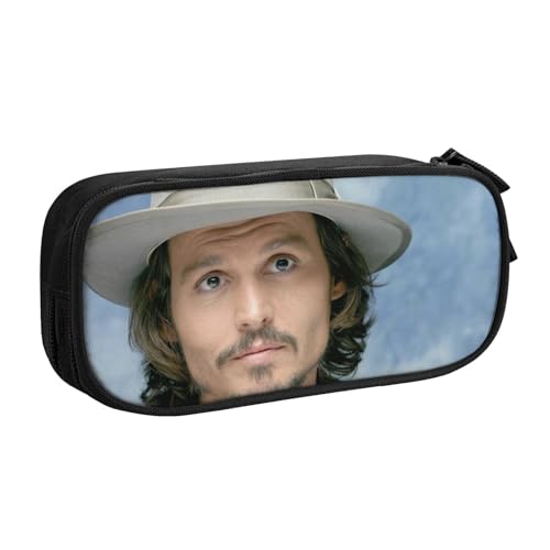 YINGD Johnny Depp Federmäppchen, auslaufsicher, innen – Oxford-Tuch mit Reißverschluss für Tintenstifte, Lippenstifte, kleine Gegenstände von YINGD