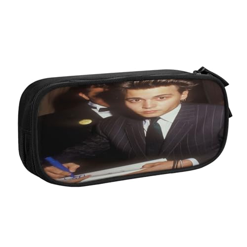 YINGD Johnny Depp Federmäppchen mit RFID-blockierender Tasche – sicherer Oxford-Tuch-Organizer für Karten, Stifte, Bargeld, mehrfarbig, Europäischer und amerikanischer Stil, Retro, modern von YINGD