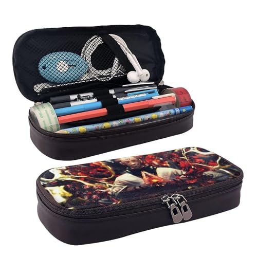 YINGD Jujutsu Kaisen Federmäppchen, braunes Leder, Stiftetasche, Schüler-Schreibwaren u, mehrfarbig, Europäischer und amerikanischer Stil, Retro, modern von YINGD