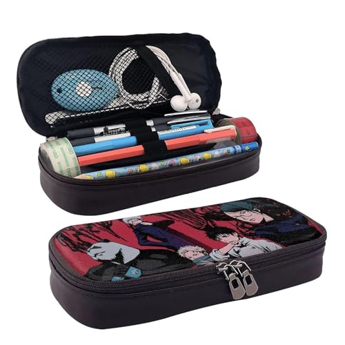 YINGD Jujutsu Kaisen Federmäppchen, braunes Leder, Stiftetasche, Schüler-Schreibwaren u, mehrfarbig, Europäischer und amerikanischer Stil, Retro, modern von YINGD