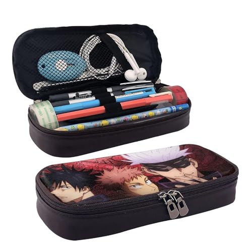 YINGD Jujutsu Kaisen Federmäppchen, braunes Leder, Stiftetasche, Schüler-Schreibwaren u, mehrfarbig, Europäischer und amerikanischer Stil, Retro, modern von YINGD