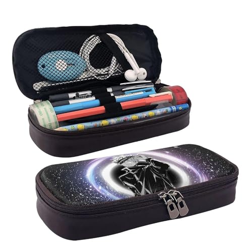 YINGD Jujutsu Kaisen Satoru Anime Federmäppchen, braunes Leder, Stiftetasche, Schüler-Schreibwaren, mehrfarbig, Europäischer und amerikanischer Stil, Retro, modern von YINGD