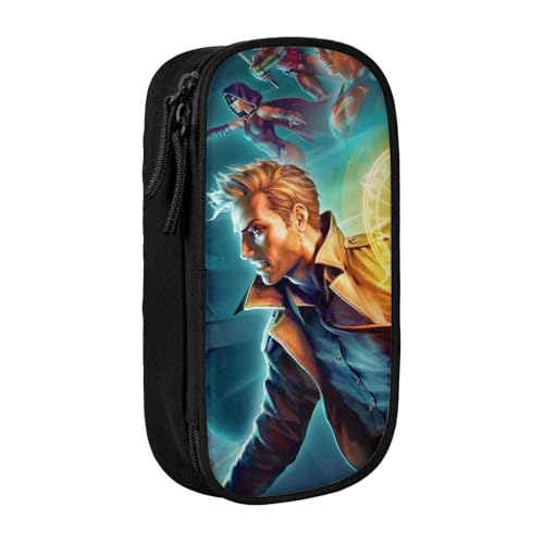 YINGD Justice League Unlimited Federmäppchen für Studenten, mehrlagiges Reißverschluss-Design, passend für Notizbücher, Stifte, Taschenrechner, mehrfarbig, Europäischer und amerikanischer Stil, Retro von YINGD