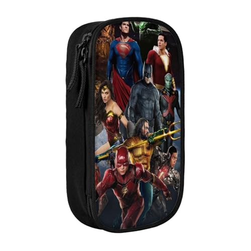 YINGD Justice League Unlimited Federmäppchen mit abnehmbarem Gurt – Oxford-Tuch Multi-Fach Tasche für Stifte, Werkzeuge, Kosmetik von YINGD