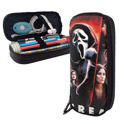 YINGD Killer Scream Federmäppchen aus Leder, braun, für Schüler, Schreibwaren, Organizer für Kinder, Teenager, Erwachsene, für Schule, Bürobedarf YINGD Killer Scream Federmäppchen aus Leder, braun, für Schüler, Schreibwaren, Organizer für Kinder, Teenager, Erwachsene, für Schule, Bürobedarf von YINGD