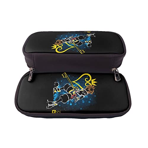 YINGD Kingdom Hearts Federmäppchen mit großem Fassungsvermögen, niedliches Anime-Kosmetiktasche, für Jungen und Mädchen, Kinder, Junior, High School, College, Studenten, Geschenk A79, Schwarz von YINGD