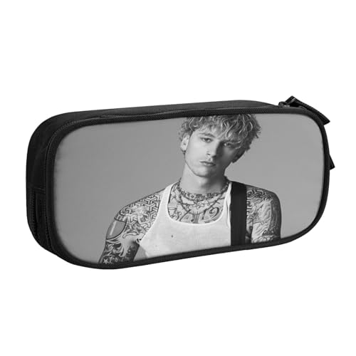 YINGD Machine Gun Kelly Federmäppchen, auslaufsicher, innen – Oxford-Tuch mit Reißverschluss für Tintenstifte, Lippenstifte, kleine Gegenstände, mehrfarbig, Europäischer und amerikanischer Stil, Retro von YINGD