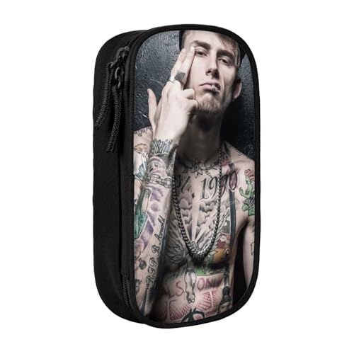 YINGD Machine Gun Kelly Federmäppchen, auslaufsicher, innen – Oxford-Tuch mit Reißverschluss für Tintenstifte, Lippenstifte, kleine Gegenstände, mehrfarbig, Europäischer und amerikanischer Stil, Retro von YINGD