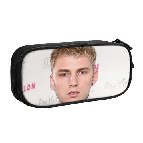 YINGD Machine Gun Kelly Federmäppchen für Studenten, mehrlagiges Reißverschluss-Design, passend für Notizbücher, Stifte, Taschenrechner, mehrfarbig, Europäischer und amerikanischer Stil, Retro, modern von YINGD