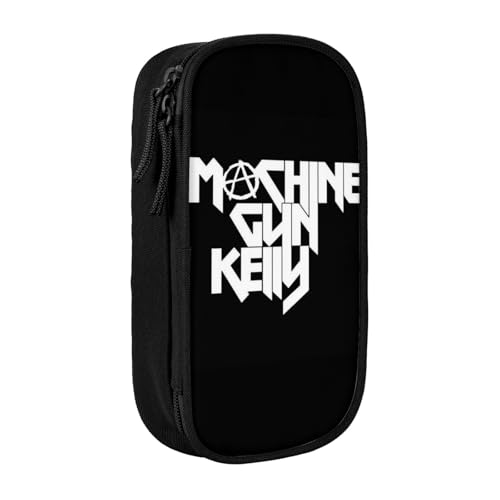 YINGD Machine Gun Kelly Federmäppchen mit 3 Netz-Trennwänden – tragbare Reißverschlusstasche für Schreibwaren, Schmuck, Kopfhörer (Polyester), mehrfarbig, Europäischer und amerikanischer Stil, Retro von YINGD