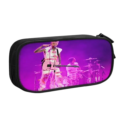 YINGD Machine Gun Kelly Federmäppchen mit RFID-blockierender Tasche – sicherer Oxford-Tuch-Organizer für Karten, Stifte, Bargeld, mehrfarbig, Europäischer und amerikanischer Stil, Retro, modern von YINGD