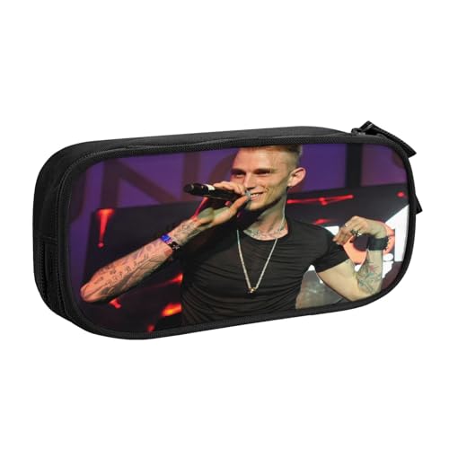 YINGD Machine Gun Kelly Federmäppchen mit verstärkten Kanten, reißfestes Oxford-Tuch für schwere Aufbewahrungsbedürfnisse, mehrfarbig, Europäischer und amerikanischer Stil, Retro, modern von YINGD