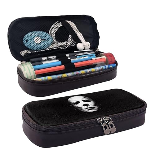YINGD Michael Myers Federmäppchen, braunes Leder, Stiftetasche, Schüler-Schreibwaren, EEN, mehrfarbig, Europäischer und amerikanischer Stil, Retro, modern von YINGD