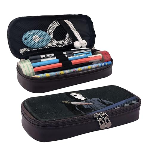YINGD Michael Myers Federmäppchen, braunes Leder, Stiftetasche, Schüler-Schreibwaren-Beutel, Organizer, für Schule, Bürobedarf für Kinder, Teenager, Erwachsene, Schwarz , 21x10.5x5cm YINGD Michael Myers Federmäppchen, braunes Leder, Stiftetasche, Schüler-Schreibwaren-Beutel, Organizer, für Schule, Bürobedarf für Kinder, Teenager, Erwachsene, Schwarz , 21x10.5x5cm von YINGD