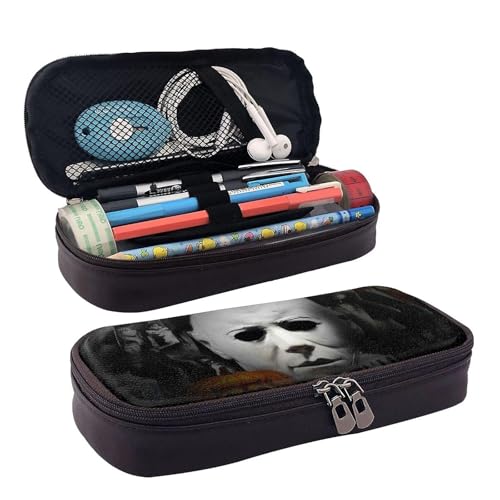 YINGD Michael Myers Federmäppchen mit Halloween-Charakteren, braunes Leder, Stiftetasche, Schüler-Schreibwaren-Beutel, Organizer, für Schule, Bürobedarf für Kinder YINGD Michael Myers Federmäppchen mit Halloween-Charakteren, braunes Leder, Stiftetasche, Schüler-Schreibwaren-Beutel, Organizer, für Schule, Bürobedarf für Kinder von YINGD
