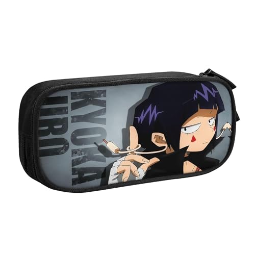 YINGD My Hero Academia Federmäppchen, Mehrzweck-Federmäppchen, großes Fassungsvermögen, langlebig, Schreibwaren-Tasche, Organizer, Schule, Bürobedarf, Schwarz , 21x10.5x5cm, Taschen-Organizer von YINGD