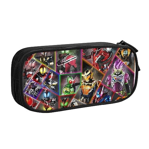 YINGD My Hero Academia Großes Federmäppchen, strapazierfähiges Federmäppchen mit großem Fassungsvermögen, tragbare ästhetische Reißverschluss-Schreibwarentasche für Schule, Uni, St, Schwarz von YINGD