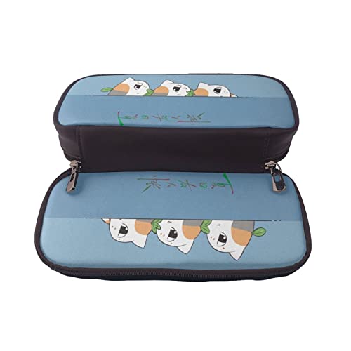 YINGD Natsume's Book of Friends Nyanko Sensei Federmäppchen Schreibwarenbeutel Kinder Studenten Uni PU-Leder schmutzabweisend Dur, Schwarz , 21x10.5x5cm, Taschen-Organizer von YINGD