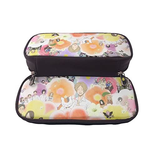 YINGD Natsume's Book of Friends Nyanko Sensei Federmäppchen Schreibwarenbeutel Kinder Studenten Uni PU-Leder schmutzabweisend Dur, Schwarz , 21x10.5x5cm, Taschen-Organizer von YINGD