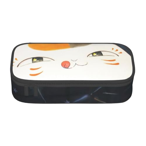 YINGD Natsume's Book of Friends Nyanko Sensei Katze Federmäppchen Große Kapazität Bleistifthalter Schreibwaren Fall Stiftetasche Niedlich Junge Mädchen Feier, Schwarz , 21x10.5x5cm, Taschen-Organizer von YINGD