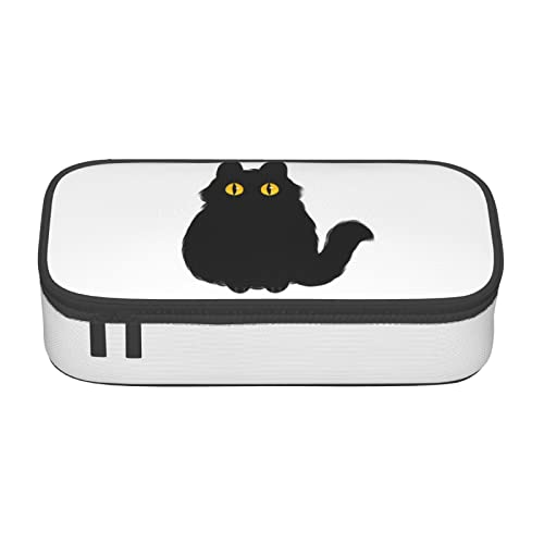 YINGD Niedliches Federmäppchen mit schwarzem Katzenmuster, Anime-Schreibwaren-Tasche, Stifthalter, großes Fassungsvermögen, für Studenten, niedlich, einfache Make-up-Tasche, Schule, Unisexartikel, C von YINGD