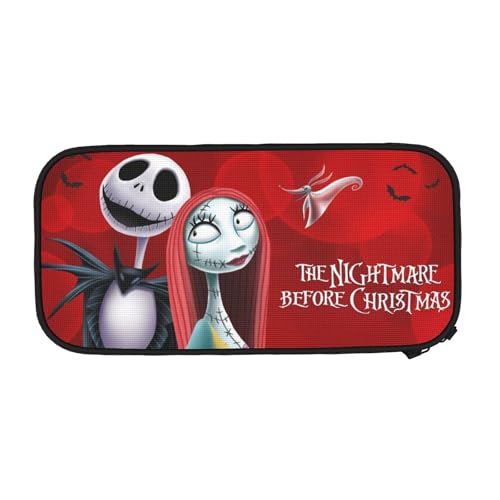 YINGD Nightmare Before Christmas Federmäppchen, großes Fassungsvermögen, ästhetischer Reißverschluss, Federmäppchen, Schulbedarf für Studenten, Büro, S, mehrfarbig, Europäischer und amerikanischer von YINGD