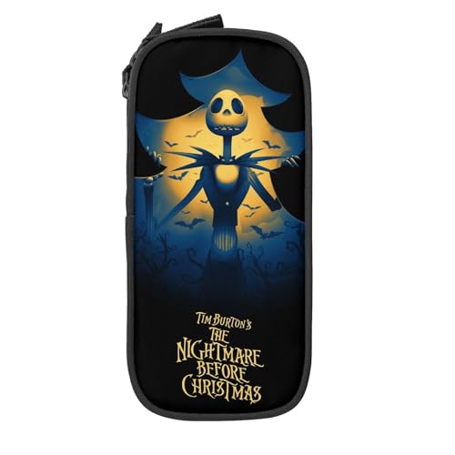 YINGD Nightmare Before Christmas Federmäppchen, großes Fassungsvermögen, ästhetischer Reißverschluss, Federmäppchen, Schulbedarf für Studenten, Büro, S YINGD Nightmare Before Christmas Federmäppchen, großes Fassungsvermögen, ästhetischer Reißverschluss, Federmäppchen, Schulbedarf für Studenten, Büro, S von YINGD