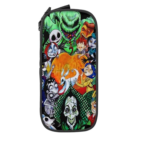 YINGD Nightmare Before Christmas Federmäppchen, großes Fassungsvermögen, ästhetischer Reißverschluss, Federmäppchen, Schulbedarf für Studenten, Büro, S von YINGD