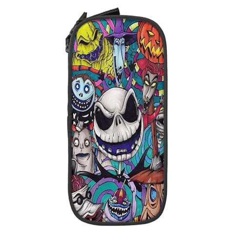 YINGD Nightmare Before Christmas Federmäppchen, großes Fassungsvermögen, ästhetischer Reißverschluss, Federmäppchen, Schulbedarf für Studenten, Büro, S YINGD Nightmare Before Christmas Federmäppchen, großes Fassungsvermögen, ästhetischer Reißverschluss, Federmäppchen, Schulbedarf für Studenten, Büro, S von YINGD