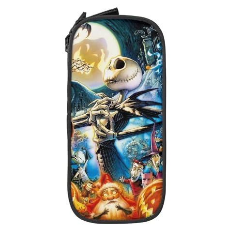 YINGD Nightmare Before Christmas Federmäppchen, großes Fassungsvermögen, ästhetischer Reißverschluss, Federmäppchen, Schulbedarf für Studenten, Büro, S YINGD Nightmare Before Christmas Federmäppchen, großes Fassungsvermögen, ästhetischer Reißverschluss, Federmäppchen, Schulbedarf für Studenten, Büro, S von YINGD