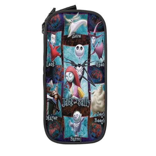 YINGD Nightmare Before Christmas Federmäppchen, großes Fassungsvermögen, ästhetischer Reißverschluss, Federmäppchen, Schulbedarf für Studenten, Büro, S YINGD Nightmare Before Christmas Federmäppchen, großes Fassungsvermögen, ästhetischer Reißverschluss, Federmäppchen, Schulbedarf für Studenten, Büro, S von YINGD