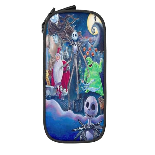 YINGD Nightmare Before Christmas Federmäppchen, großes Fassungsvermögen, ästhetischer Reißverschluss, Federmäppchen, Schulbedarf für Studenten, Büro, S YINGD Nightmare Before Christmas Federmäppchen, großes Fassungsvermögen, ästhetischer Reißverschluss, Federmäppchen, Schulbedarf für Studenten, Büro, S von YINGD