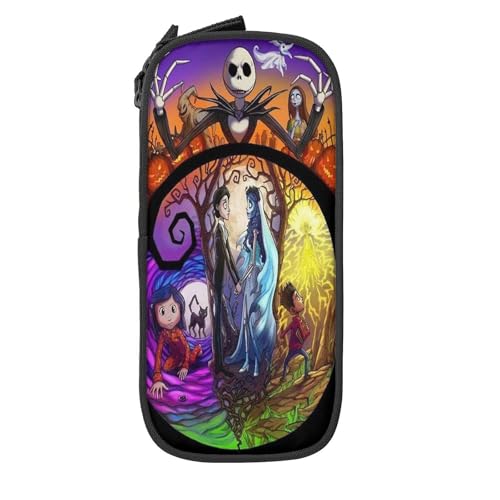 YINGD Nightmare Before Christmas Federmäppchen, großes Fassungsvermögen, ästhetischer Reißverschluss, Federmäppchen, Schulbedarf für Studenten, Büro, S YINGD Nightmare Before Christmas Federmäppchen, großes Fassungsvermögen, ästhetischer Reißverschluss, Federmäppchen, Schulbedarf für Studenten, Büro, S von YINGD