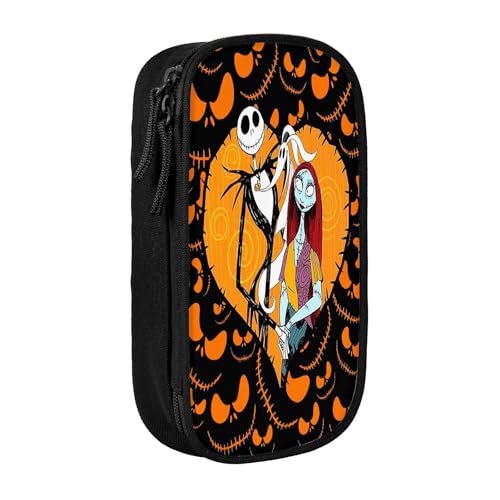 YINGD Nightmare Before Christmas Federmäppchen mit großem Fassungsvermögen, wasserdicht und langlebig, Federmäppchen, Reißverschluss, Organizer-Box, mehrfarbig, Europäischer und amerikanischer Stil von YINGD