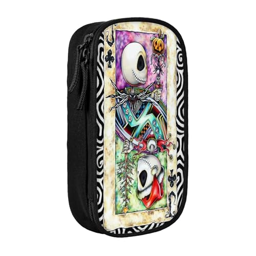 YINGD Nightmare Before Christmas Federmäppchen mit großem Fassungsvermögen, wasserdicht und langlebig, Federmäppchen, Reißverschluss, Organizer-Box, mehrfarbig, Europäischer und amerikanischer Stil von YINGD