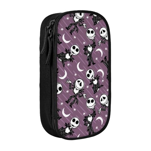 YINGD Nightmare Before Christmas Federmäppchen mit großem Fassungsvermögen, wasserdicht und langlebig, Federmäppchen, Reißverschluss, Organizer-Box von YINGD